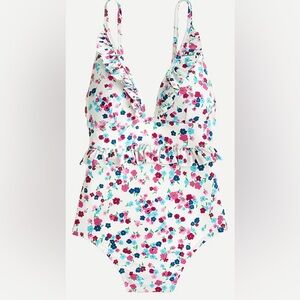 J. Crew Ruffle Plunge One-Piece Swimsuit